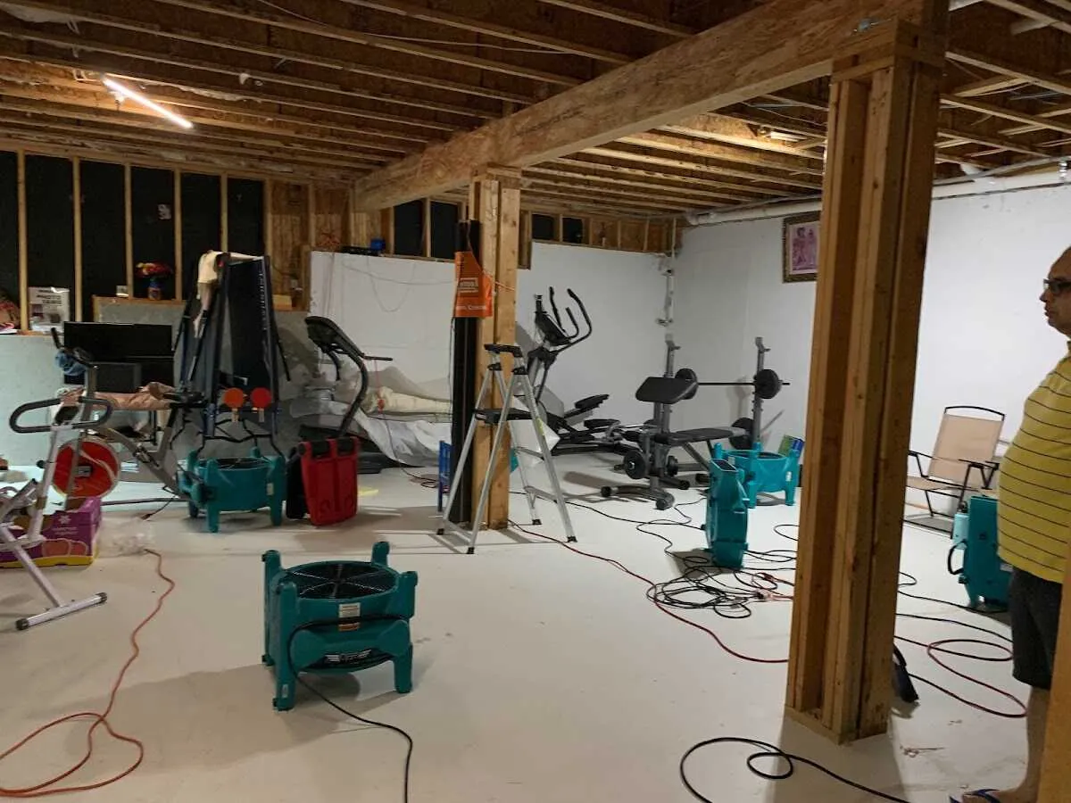 Basement drying equipment setup for Structural Drying in Haines City